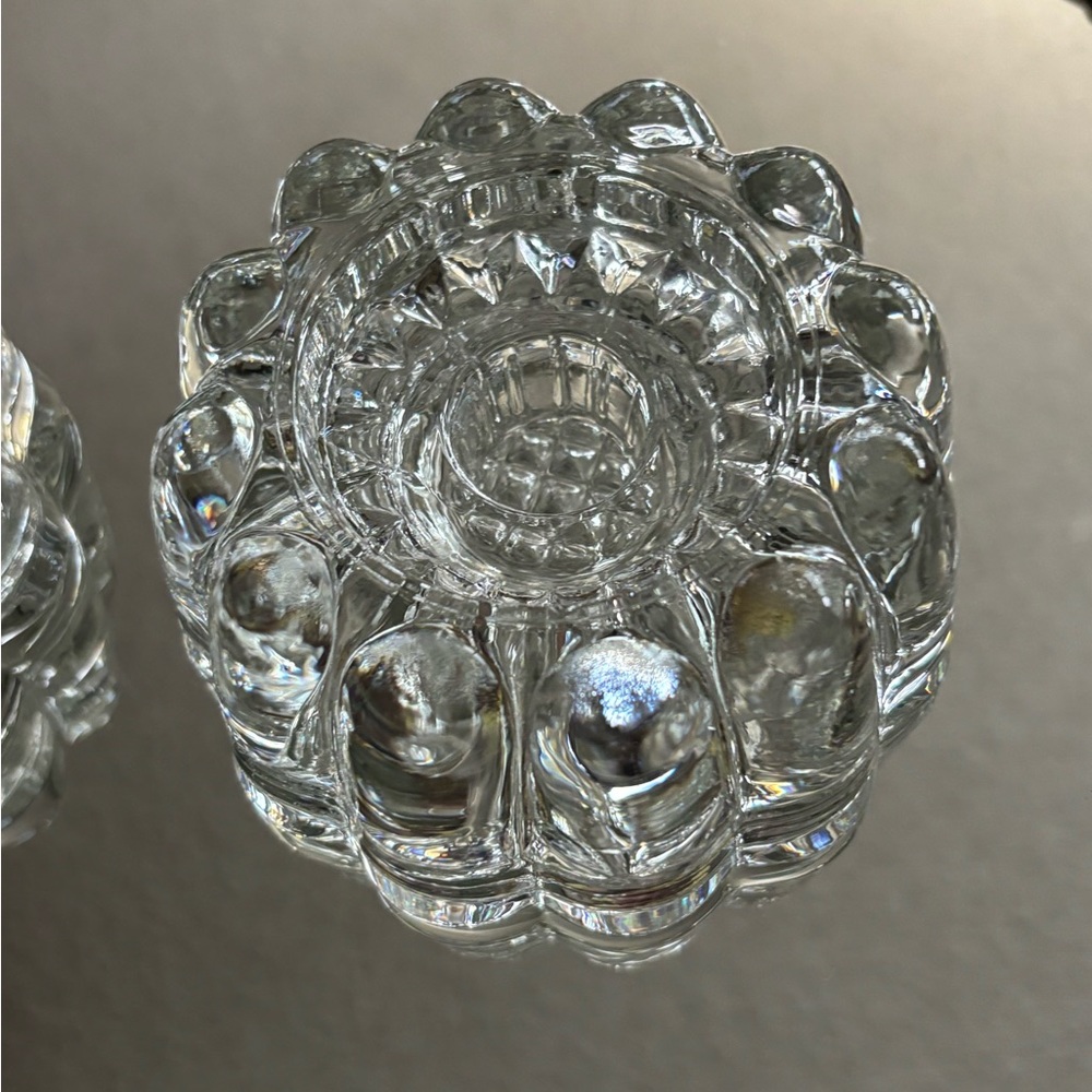 Vintage Set of 2 Princess House 3-Way Reversible
Crystal Glass Candle Holders
